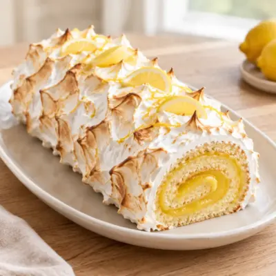 Bûche de Noël au citron meringuée facile