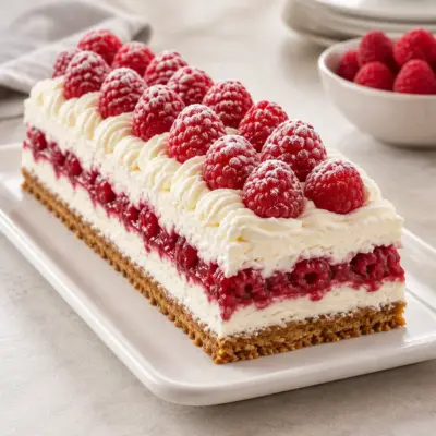 Bûche mascarpone aux framboises sans cuisson