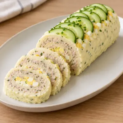 Bûche salée au thon : recette froide et crémeuse