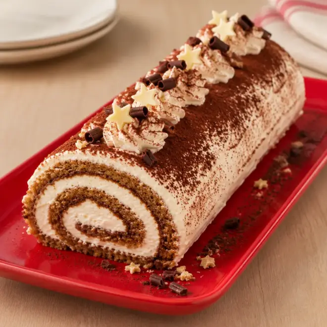 Bûche tiramisu facile au mascarpone et café