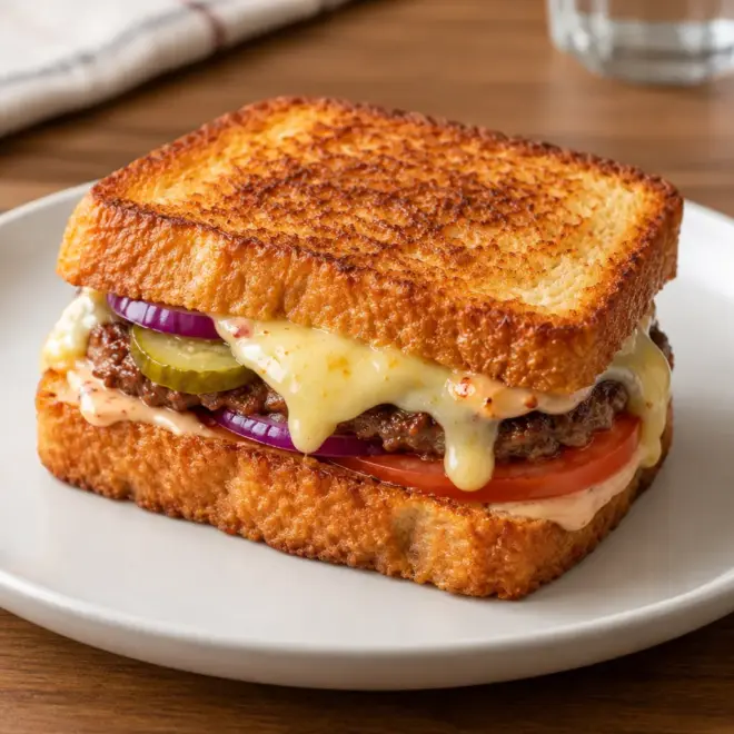 Burger grillé au fromage facile et fondant