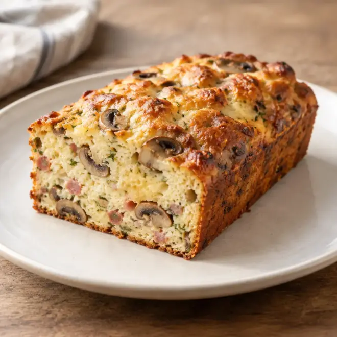 Cake aux champignons : recette facile au comté