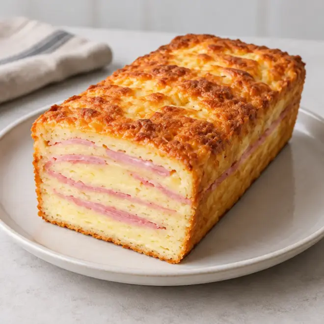Cake jambon fromage en couches facile
