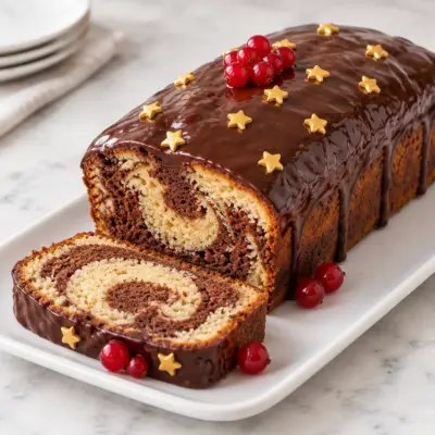Cake marbré vanille-chocolat facile et brillant