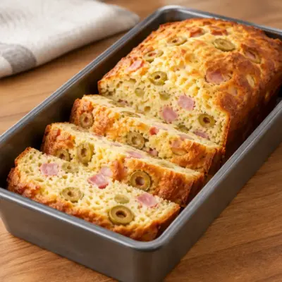 Cake salé au jambon et aux olives facile