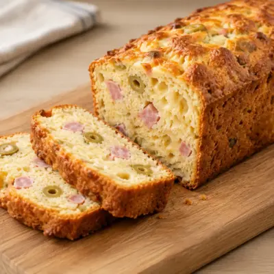 Cake salé aux olives, jambon et fromage facile