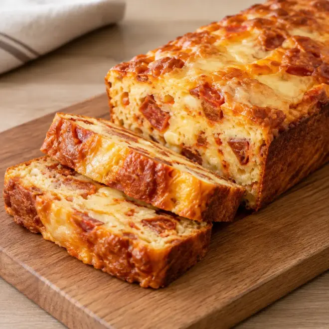 Cake salé chorizo fromage facile et gratiné