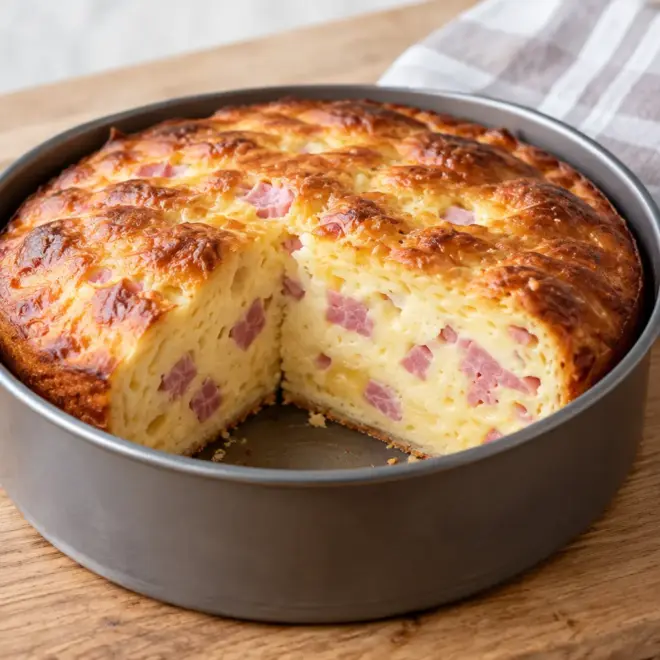 Cake salé jambon fromage facile et moelleux