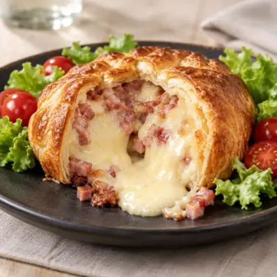 Camembert feuilleté au lard facile et coulant