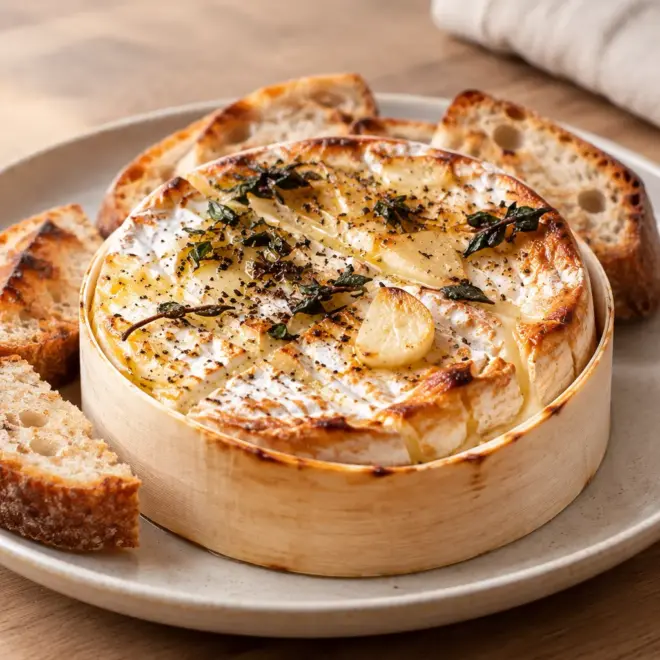 Camembert rôti : recette facile à l’ail