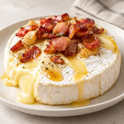 Camembert rôti aux lardons facile et fondant