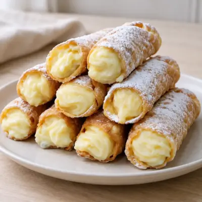 Cannoli recette à la crème pâtissière croustillante
