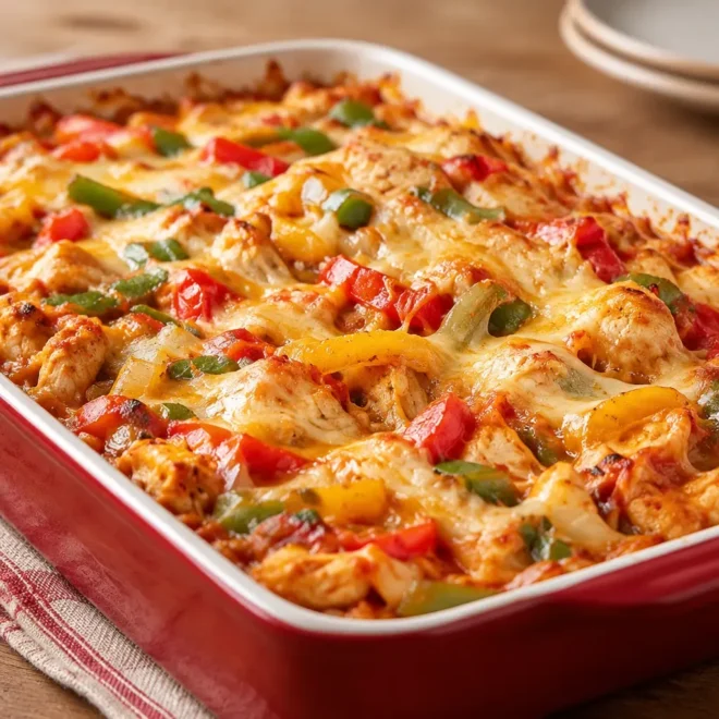 Casserole de fajitas au poulet facile au four