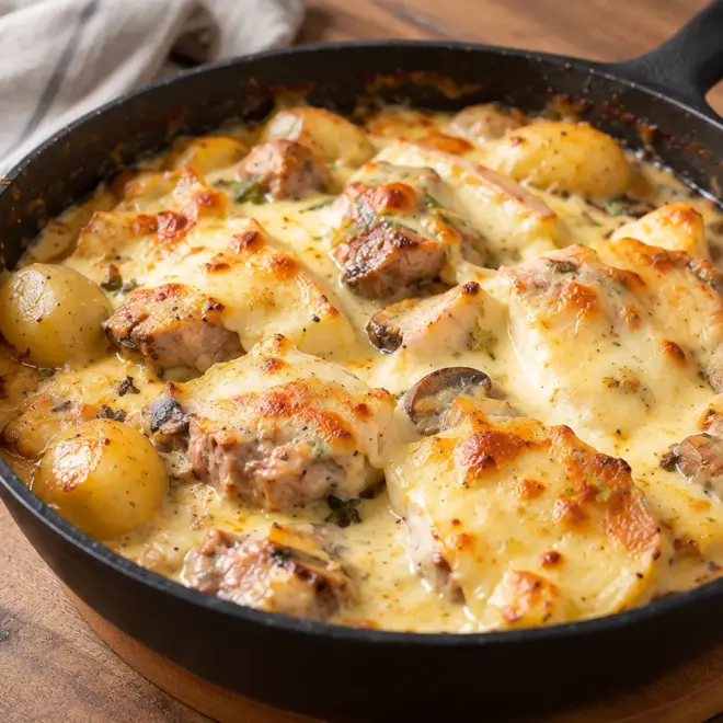 Casserole de porc au reblochon facile