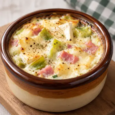 Cassolette de poireaux au camembert facile