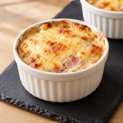 Cassolettes jambon béchamel faciles et gratinées