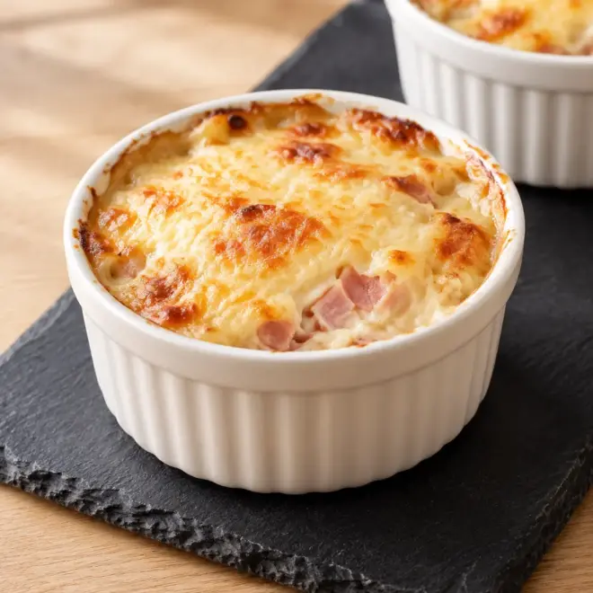 Cassolettes jambon béchamel faciles et gratinées
