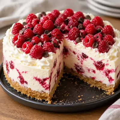 Cheesecake au chocolat blanc et framboises facile
