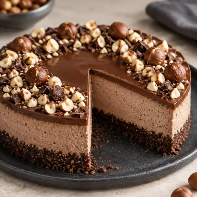 Cheesecake au chocolat et aux noisettes facile
