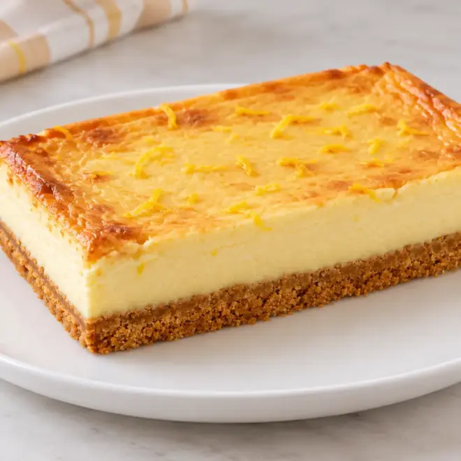 Cheesecake au citron, crémeux et bien doré