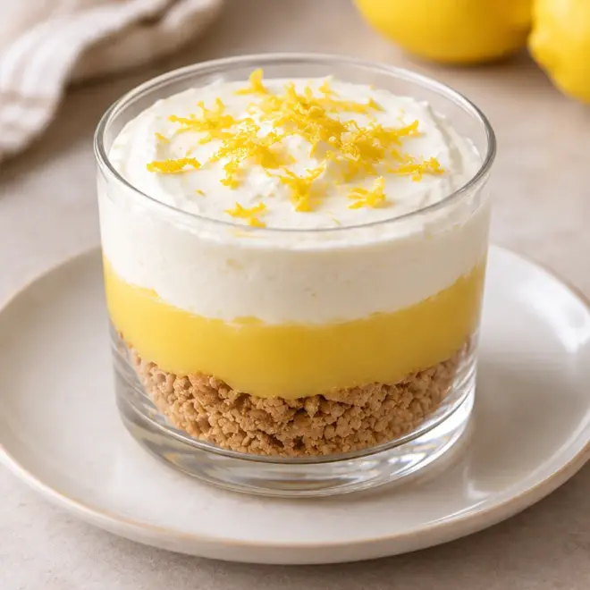Cheesecake au citron en verrine, frais et fondant