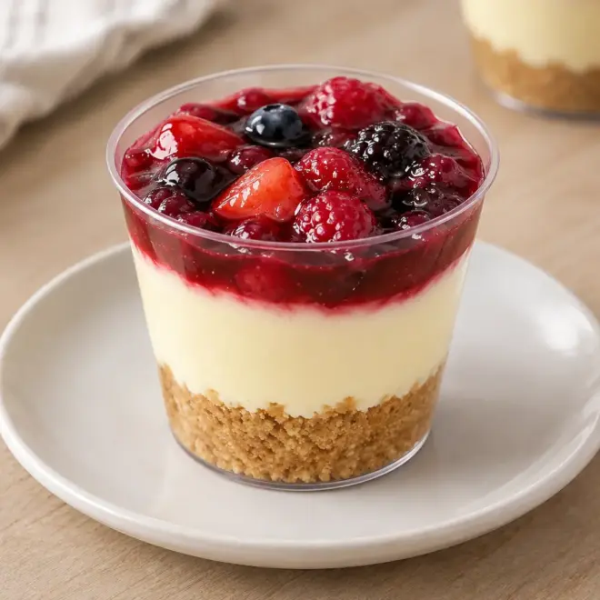 Cheesecakes individuels aux fruits rouges, frais et fondants