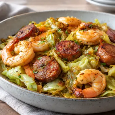Chou frit aux crevettes : recette cajun facile