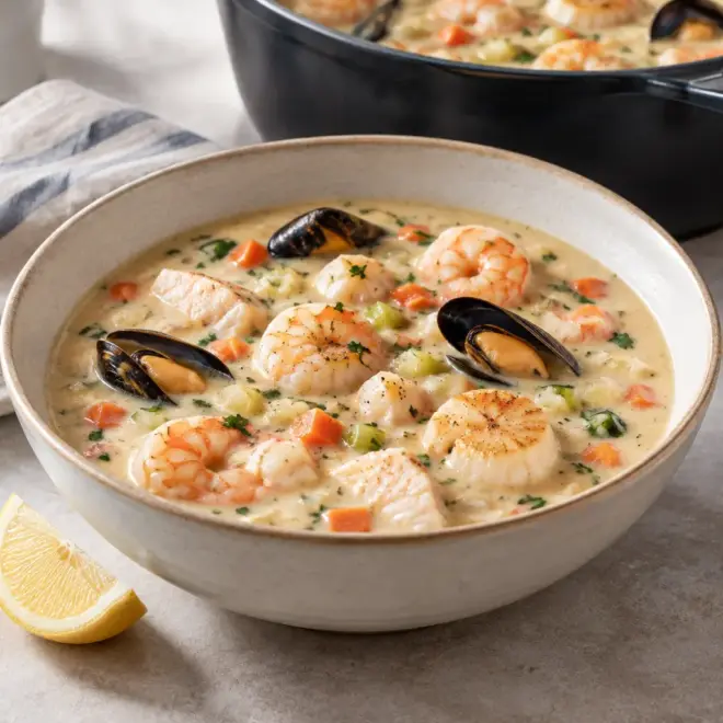 Chowder de fruits de mer crémeuse et facile