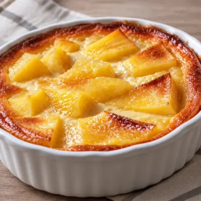 Clafoutis ananas rôti facile et crémeux