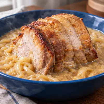 Cochon braisé aux oignons crémeux facile