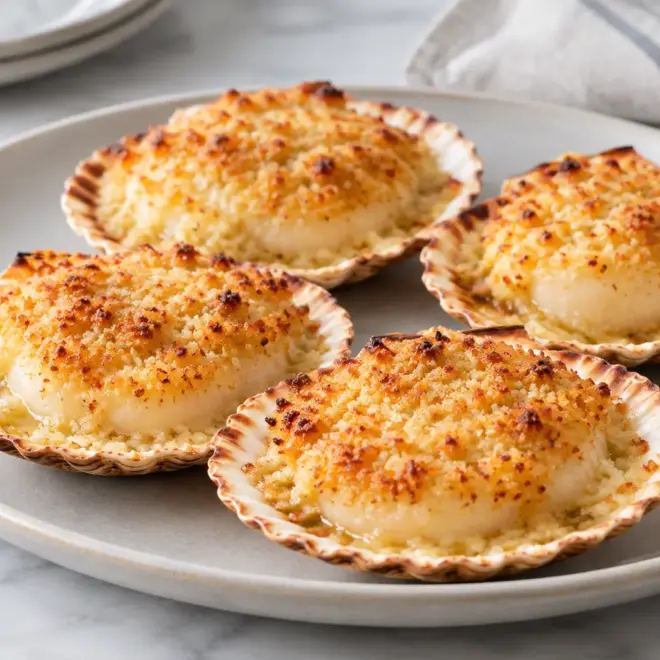 Coquilles Saint-Jacques gratinées faciles