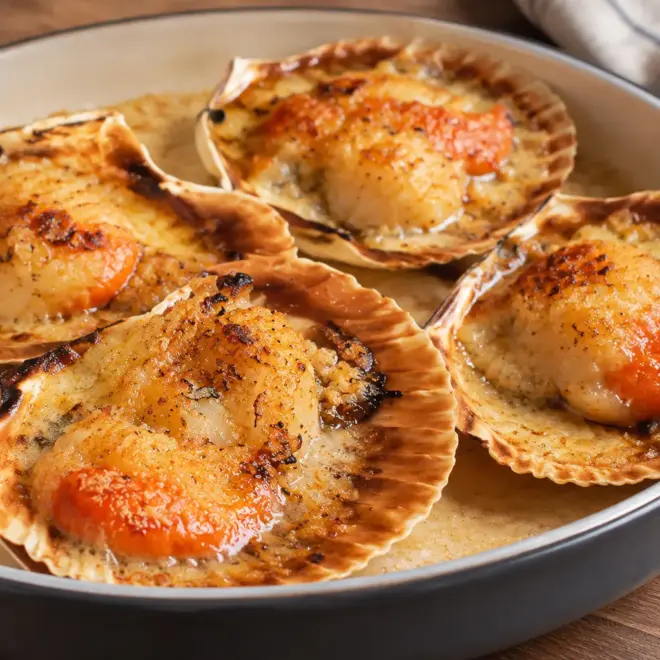 Coquilles Saint-Jacques gratinées faciles