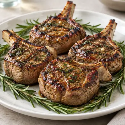 Côtelettes d’agneau grillées au romarin