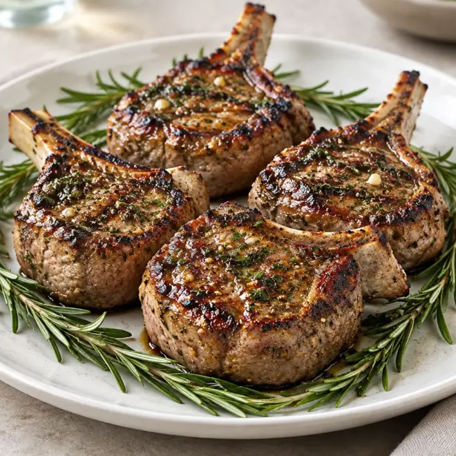 Côtelettes d’agneau grillées au romarin