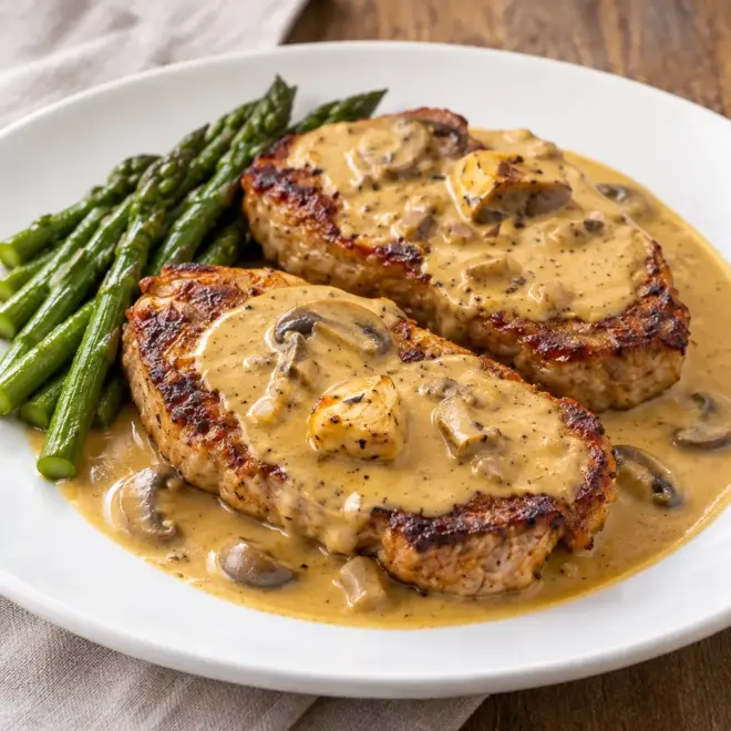Côtelettes de porc aux champignons faciles