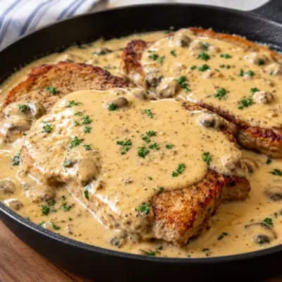 Côtelettes de porc aux champignons faciles