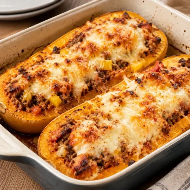 Courge butternut farcie facile et gratinée