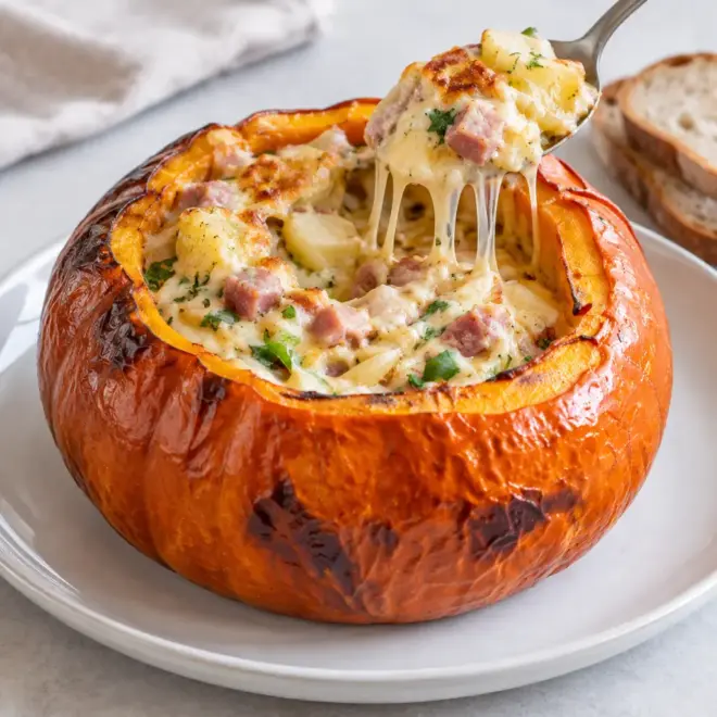 Courge farcie au fromage, recette facile