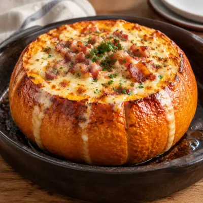 Courge farcie gratinée facile et crémeuse