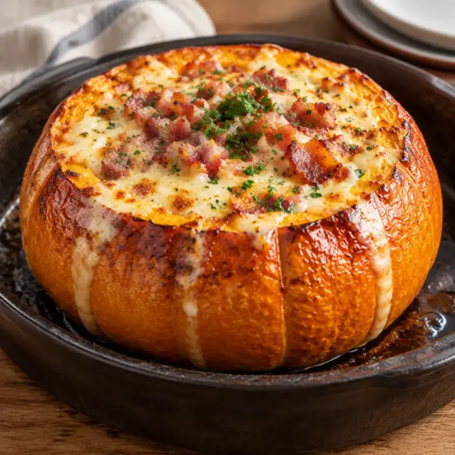 Courge farcie gratinée facile et crémeuse
