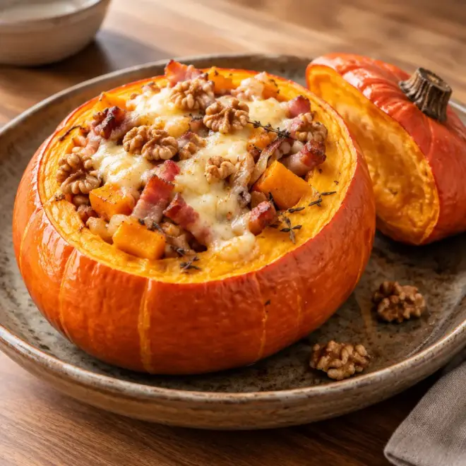 Courge farcie rôtie facile et fondante
