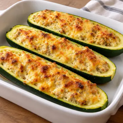 Courgettes farcies gratinées faciles et fondantes