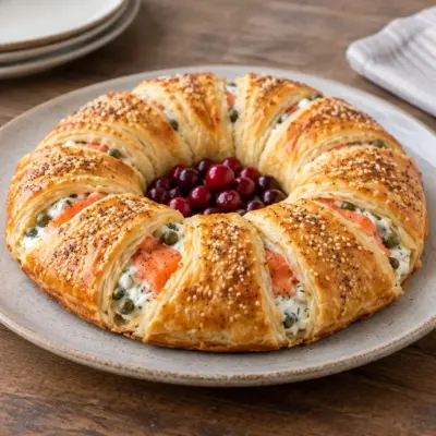Couronne feuilletée au saumon fumé facile