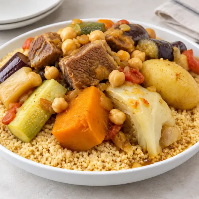 Couscous aux légumes et à la viande facile