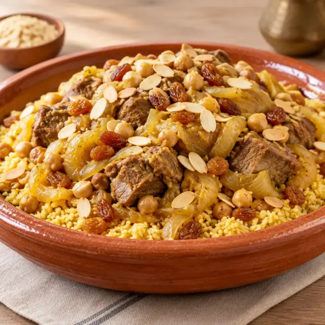 Couscous marocain : recette à l’agneau et tfaya
