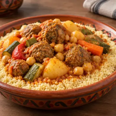 Couscous marocain recette aux boulettes et légumes
