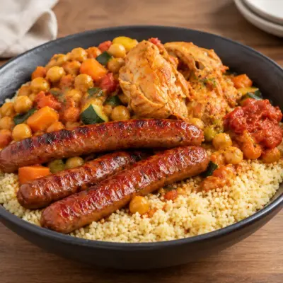 Couscous poulet et merguez facile et familial