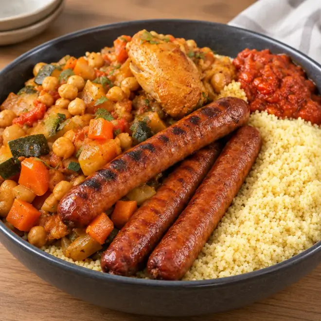 Couscous poulet légumes, recette familiale