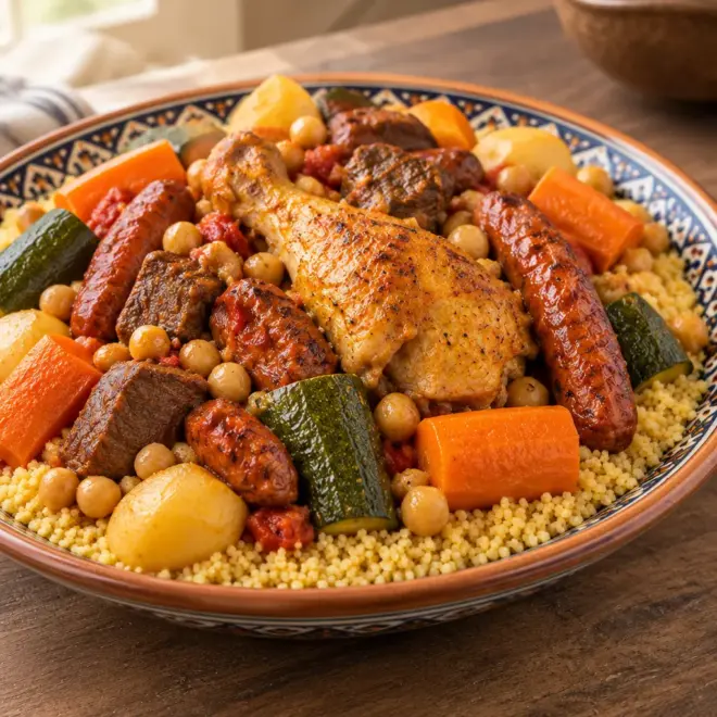 Couscous royal recette familiale et généreuse