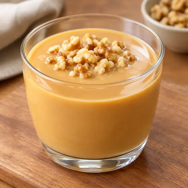 Crème dessert caramel noix facile en verrines